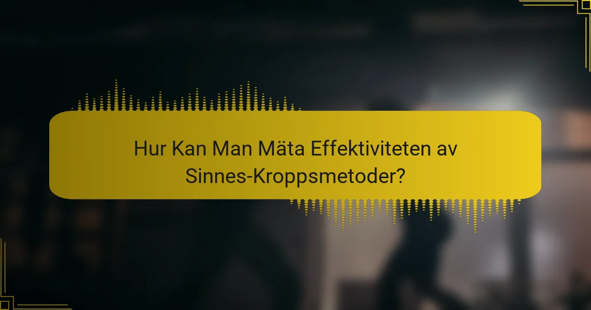 Hur Kan Man Mäta Effektiviteten av Sinnes-Kroppsmetoder?