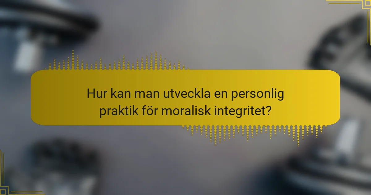 Hur kan man utveckla en personlig praktik för moralisk integritet?