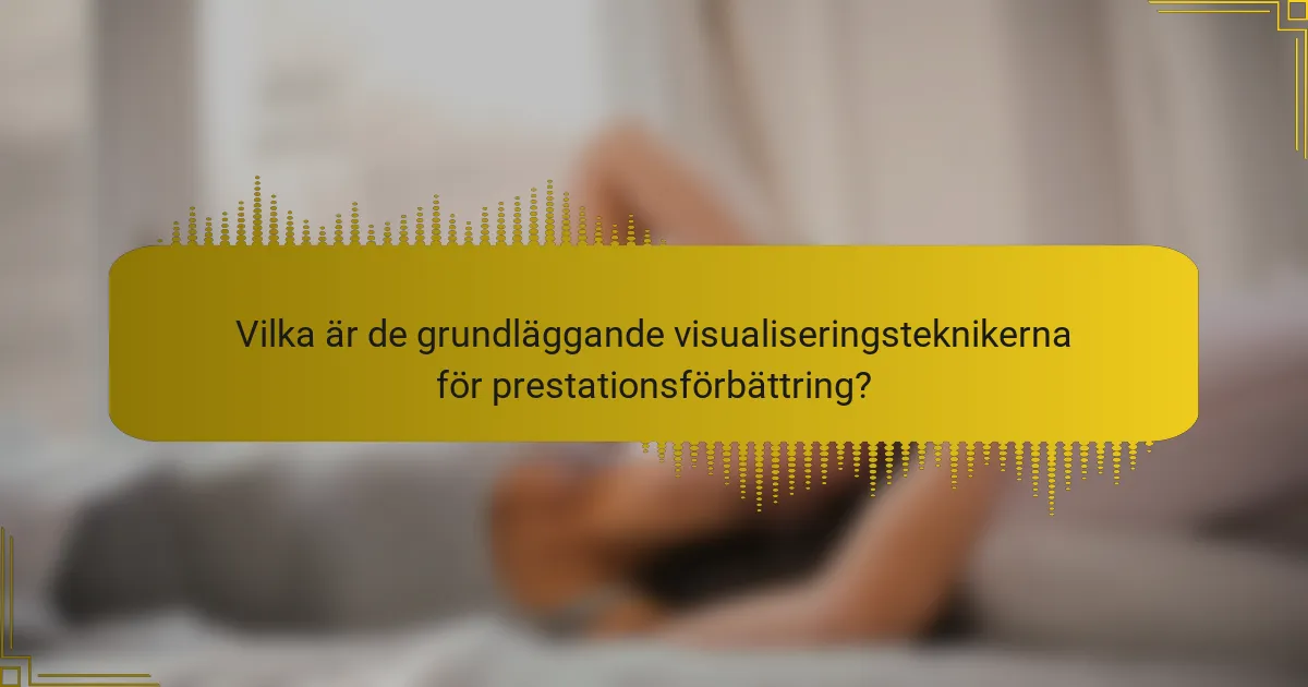 Vilka är de grundläggande visualiseringsteknikerna för prestationsförbättring?